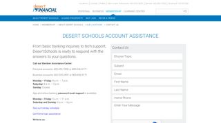 Contact Us - Desert Schools - Desert Financial