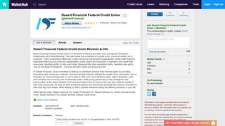 Desert Financial Federal Credit Union Reviews: 49 User Ratings