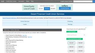 Desert Financial Credit Union Services: Savings, Checking, Loans