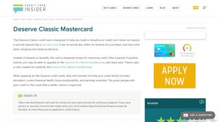 Deserve Classic Mastercard - Info & Reviews - Credit Card Insider