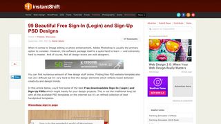 99 Beautiful Free Sign-In (Login) and Sign-Up PSD Designs | InstantShift