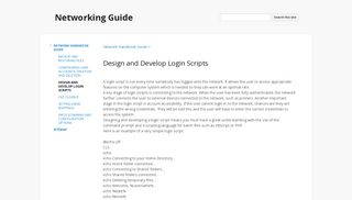 Design and Develop Login Scripts - Networking Guide - Google Sites