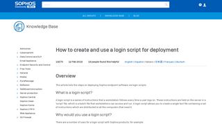 How to create and use a login script for deployment - Sophos ...