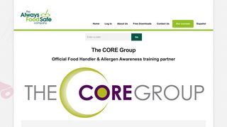 The CORE Group - Staff & Customer login - Always Food Safe