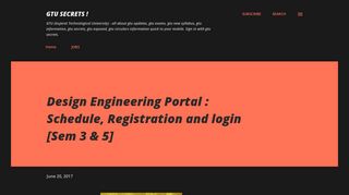 Design Engineering Portal : Schedule, Registration and login [Sem 3 ...