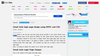 Gmail style login page Design using HTML and CSS - Coderglass