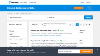Sign up design crowd Jobs, Employment | Freelancer