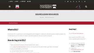 Desire2Learn Resources | Mansfield University