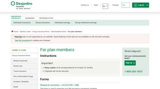 For plan members - DFS - Desjardins Life Insurance