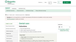 Dental care - DFS - Desjardins Life Insurance