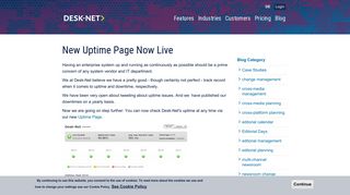 New Uptime Page Now Live | Desk-Net