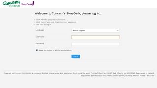 Concern's StoryDesk, please log in... - ResourceSpace
