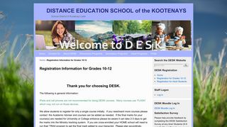 Registration for Grades 10-12 - DISTANCE EDUCATION SCHOOL of ...