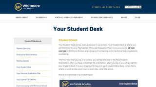 Your Student Desk - Whitmore School Online High School