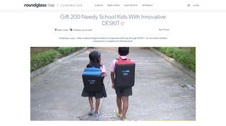 Gift 200 needy School Kids With Innovative DESKIT - Rise Fundraiser