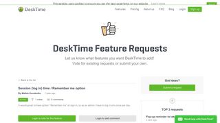 Session (log in) time / Remember me option | DeskTime