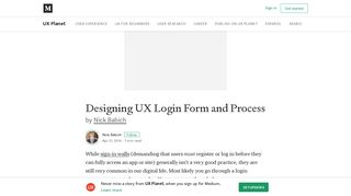 Designing UX Login Form and Process – UX Planet