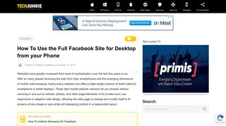 How To Use the Full Facebook Site for Desktop from your Phone