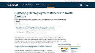Collecting Unemployment Benefits in North Carolina | Nolo.com