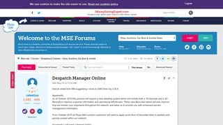 Despatch Manager Online - MoneySavingExpert.com Forums