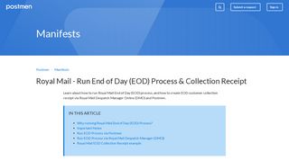 Royal Mail - Run End of Day (EOD) Process & Collection Receipt ...