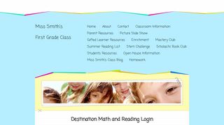 Destination Math and Reading Login - Miss Smith's First Grade Class