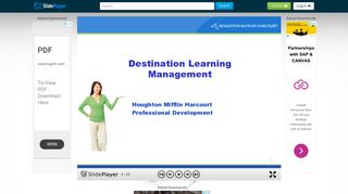1 Destination Learning Management Houghton Mifflin Harcourt ...