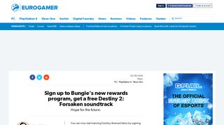 Sign up to Bungie's new rewards program, get a free Destiny 2 ...