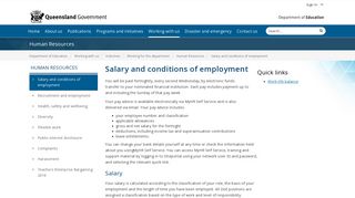 Salary and conditions of employment - Department of Education (DoE)
