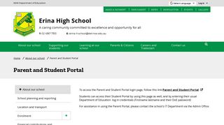 Parent and Student Portal - Erina High School