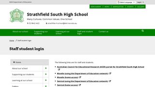 Staff student login - Strathfield South High School