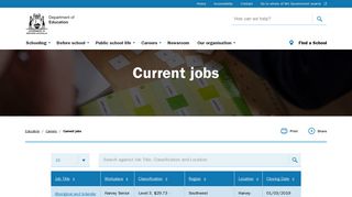Current jobs - The Department of Education