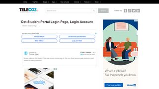 Det Student Portal Login page, Login Account - TeleCoz
