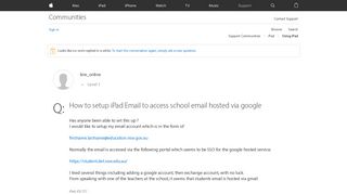 How to setup iPad Email to access school … - Apple Community