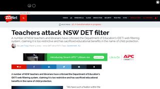 Teachers attack NSW DET filter | ZDNet