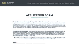 Application Form - NATS Detasseling