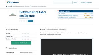 Deterministics Labor intelligence Reviews and Pricing - 2019 - Capterra