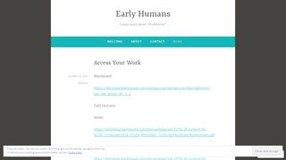 Blog – Early Humans