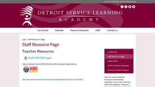 Staff Resource Page – Staff – Detroit Service Learning Academy