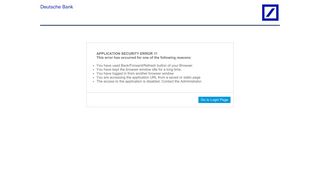DEUTSCHE BANK INTERNET BANKING APPLICATION User Details
