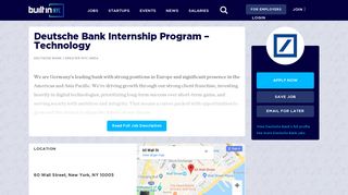 Deutsche Bank Internship Program – Technology - Built In NYC