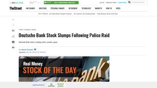 Deutsche Bank (DB) Stock Slumps Following Police Raid - TheStreet