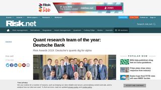 Quant research team of the year: Deutsche Bank - Risk.net