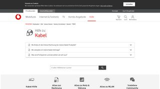 Hilfe | Kabel - Internet - Vodafone