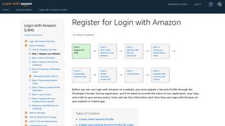 Register for Login with Amazon - Amazon Developer