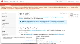 Sign In Users - Google Developers