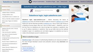 Salesforce login, login.salesforce | Sfdc login - Salesforce Tutorial