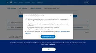 Can't Login with Sandbox Acct - PayPal Community