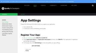 App Settings | Spotify for Developers