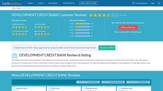 DEVELOPMENT CREDIT BANK Reviews by Ratings & City